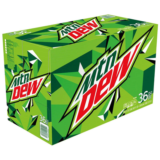 Mountain Dew Soda, 12 fl oz Cans, 36 Pack