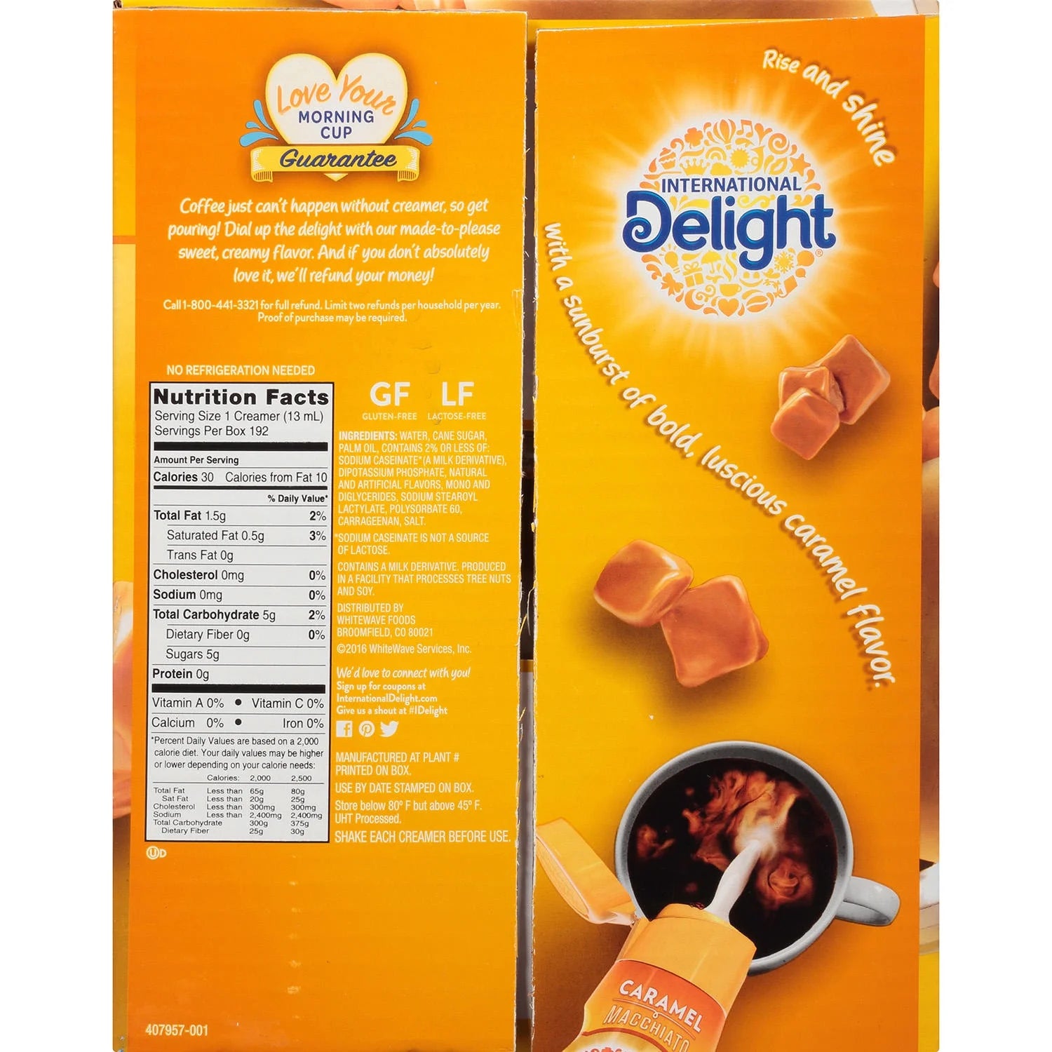International Delight Liquid Coffee Creamer Singles, Non-Dairy, Caramel Macchiato, 0.44 fl oz, 192 ct
