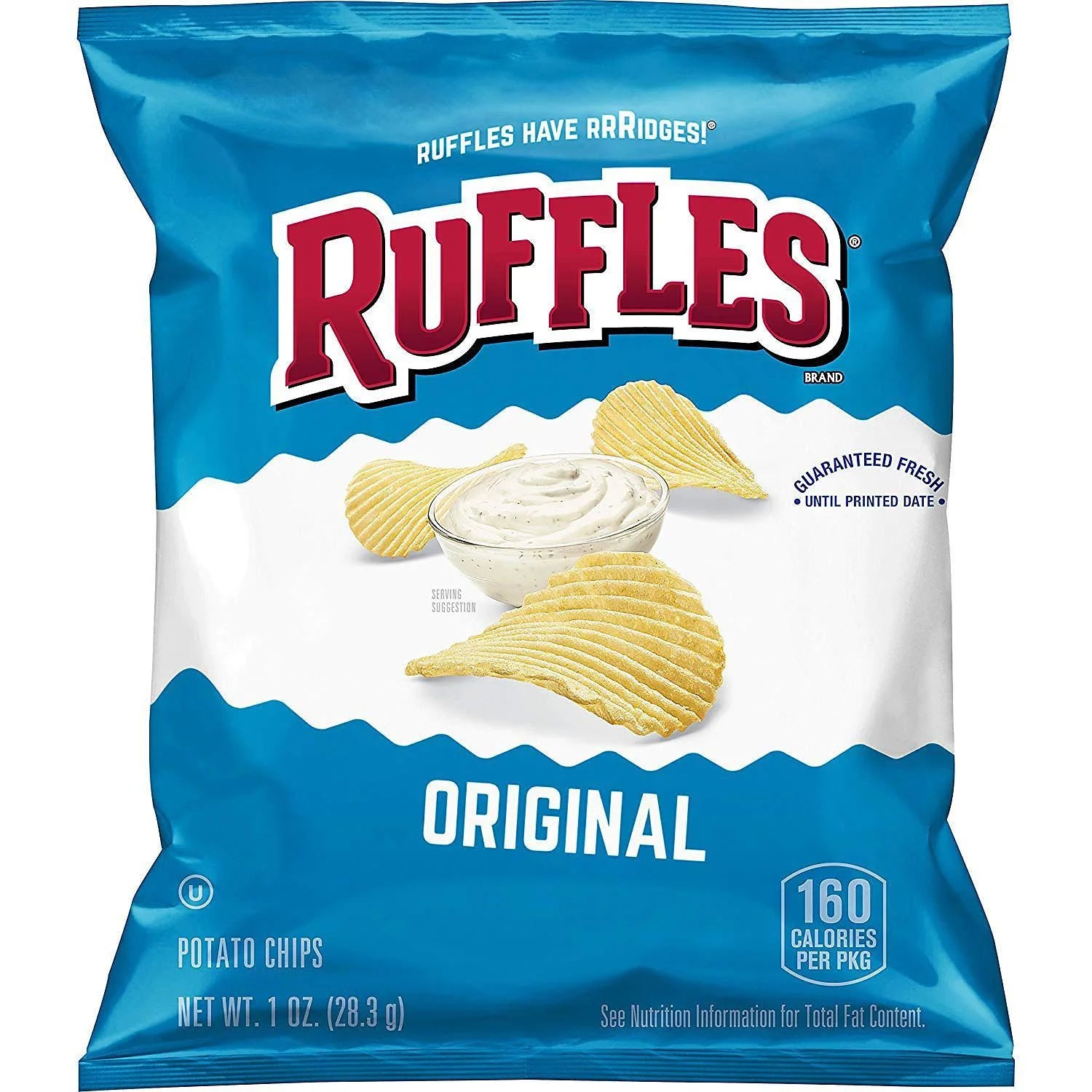 Ruffles Potato Chips, Original, 1 oz, 50 ct
