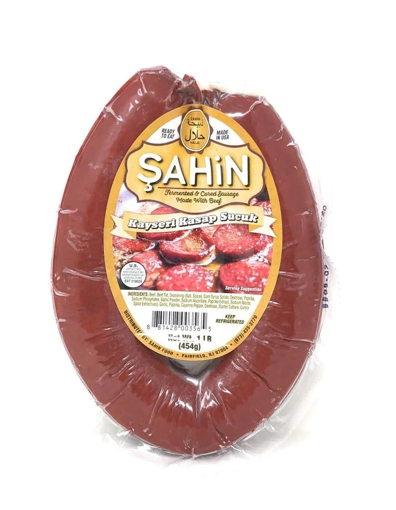 Sahin Halal Beef Sujuk (Sucuk), 1 lb