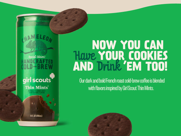 Chameleon Special Edition Girl Scouts Handcrafted Cold-Brew Coffee, French Roast, Variety Pack, 8 fl oz, 12 ct