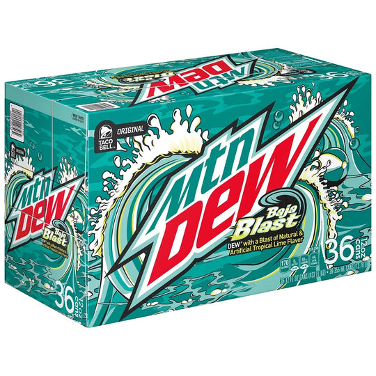 Mountain Dew Baja Blast, 12 fl oz Cans, 36 Pack