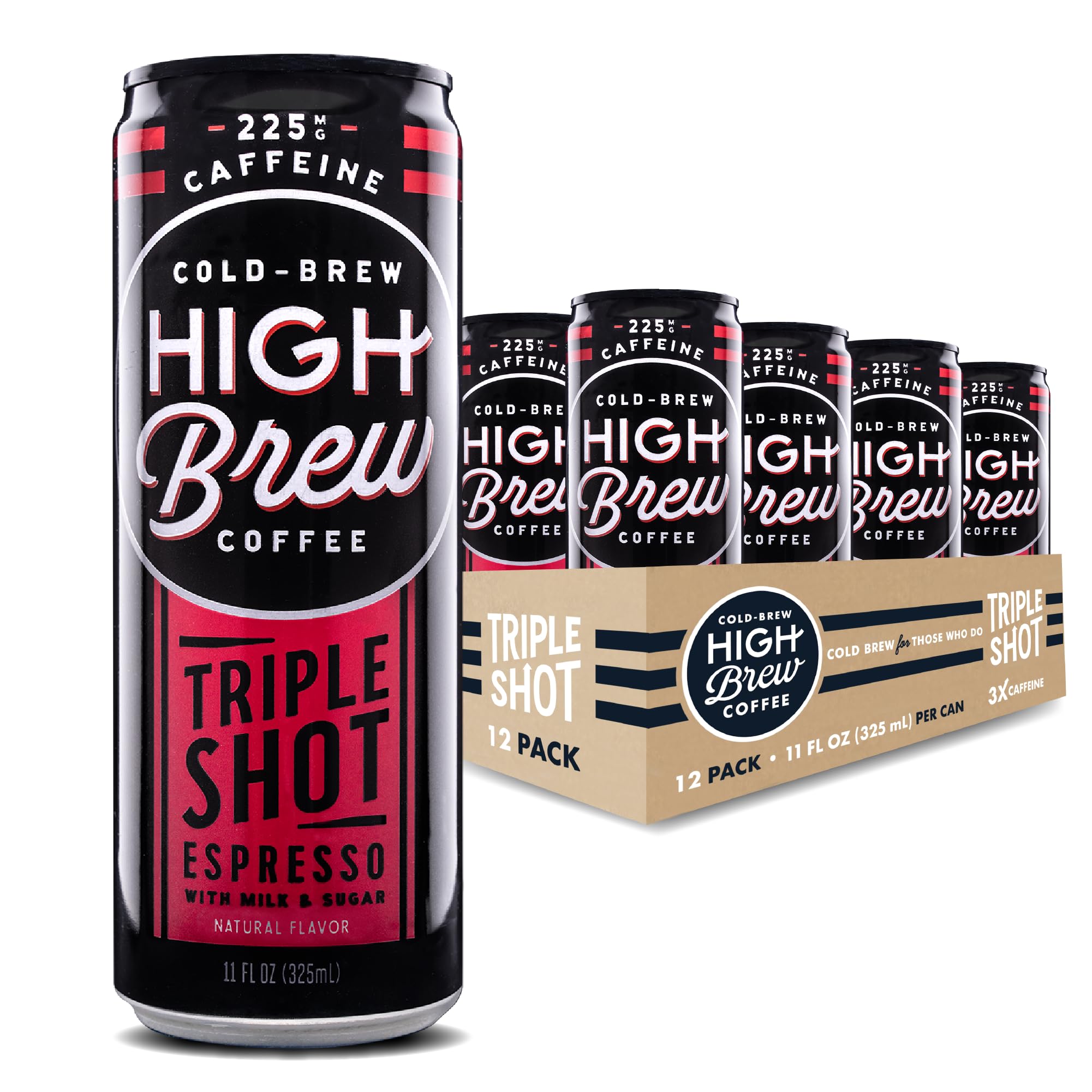 High Brew Coffee, Cold Brew, Triple Shot Espresso, 11 fl oz, 12 ct