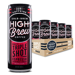 High Brew Coffee, Cold Brew, Triple Shot Espresso, 11 fl oz, 12 ct