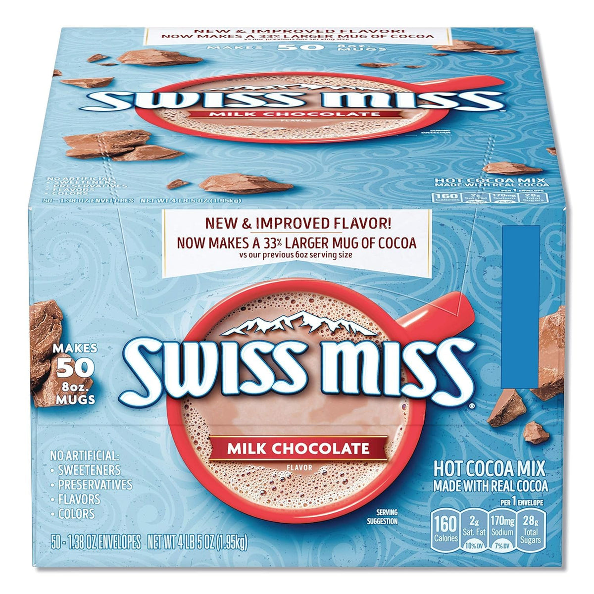 Swiss Miss Hot Cocoa Mix, Milk Chocolate, 1.38 oz, 50 ct