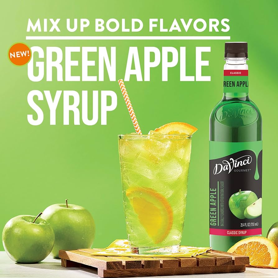 DaVinci Gourmet Classic Syrup, Green Apple, 25.4 fl oz