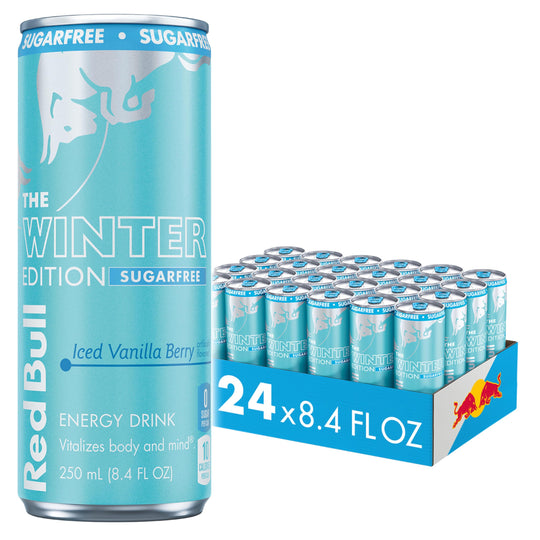 Red Bull Winter Edition Energy Drink, Sugar Free, Iced Vanilla Berry, 8.4 fl oz, 24 ct