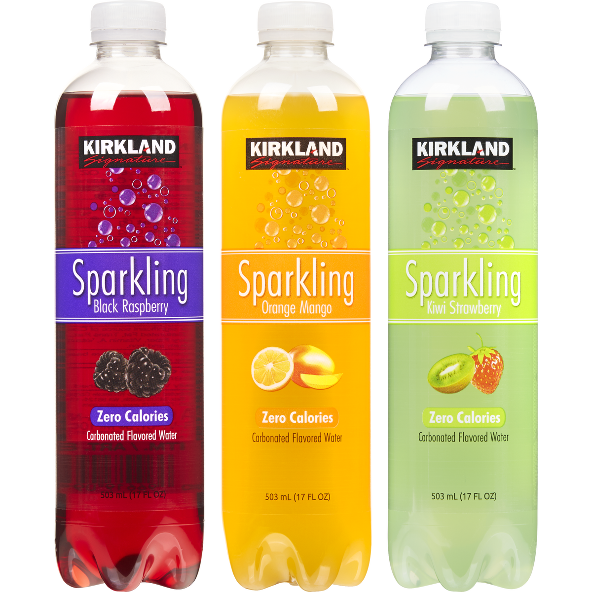 Kirkland Signature Sparkling Water, Variety Pack, 17 fl oz, 24 ct