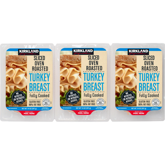 Kirkland Signature Oven Roasted Turkey Breast, Sliced, 14 oz, 3 ct