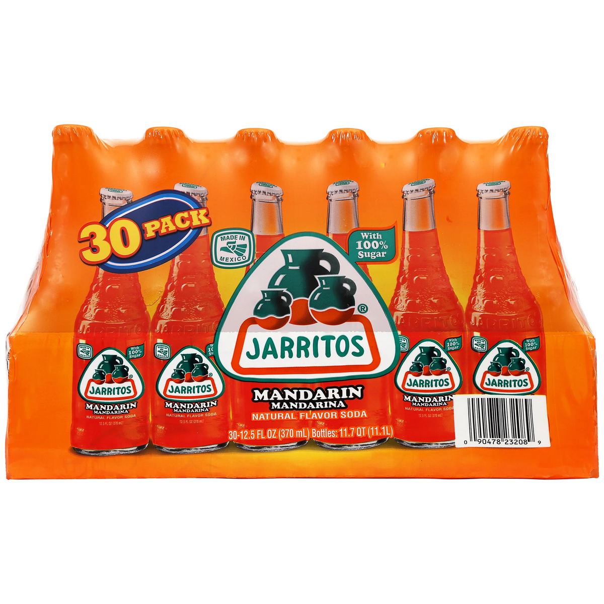Jarritos Mandarin Soda, 12.5 fl oz Bottles, 30 Pack