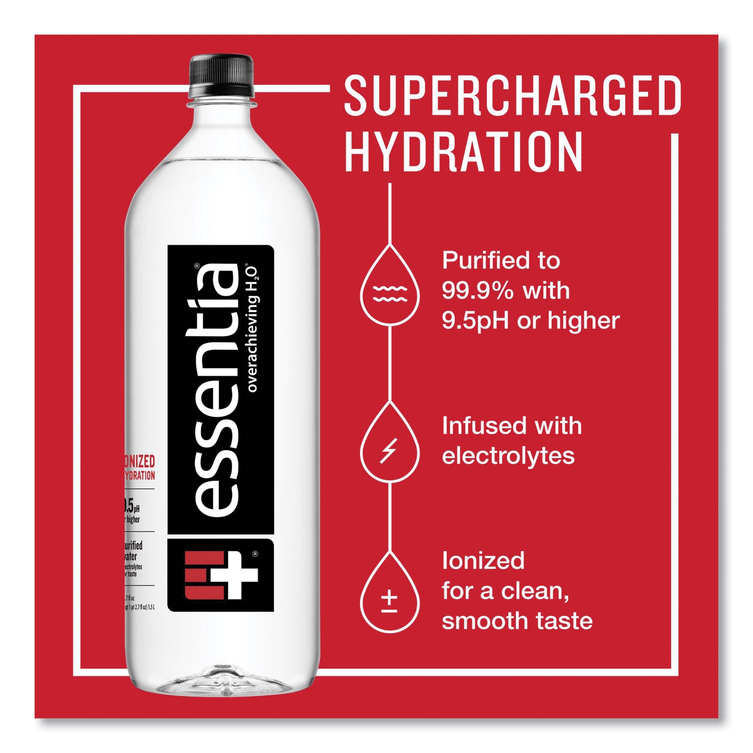 Essentia Ionized Alkaline Water, 1.5 Liter, 12 ct