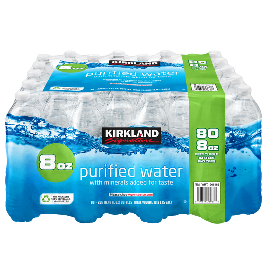 Kirkland Signature Purified Drinking Water, 8 fl oz, 80 ct