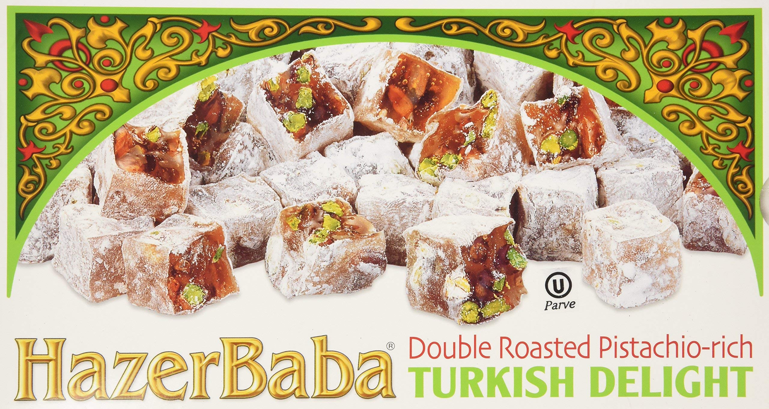 Hazer Baba Turkish Delight Double Roasted Pistachio-rich 350g (12.25 oz)