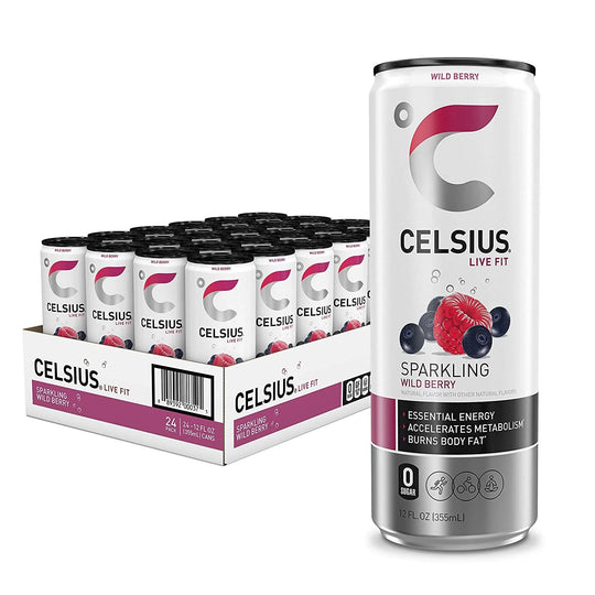 CELSIUS Energy Drink, Sparkling Wild Berry, 12 fl oz, 24 ct