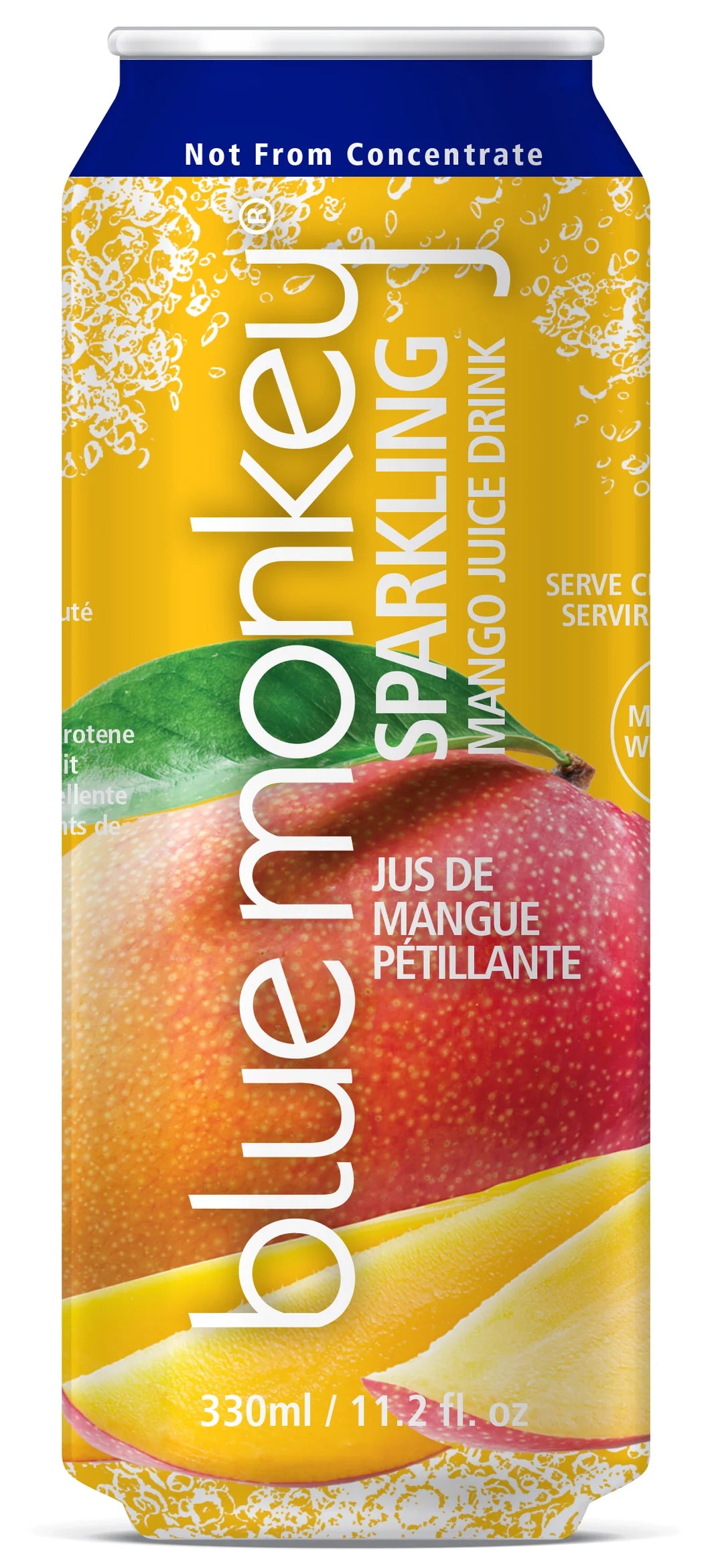 Blue Monkey Sparkling Juice Drink, Mango, 11.2 fl oz, 15 ct