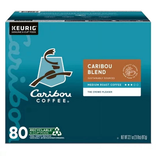Caribou Coffee Caribou Blend, Medium Roast, Keurig K-Cup Pods, 80 ct