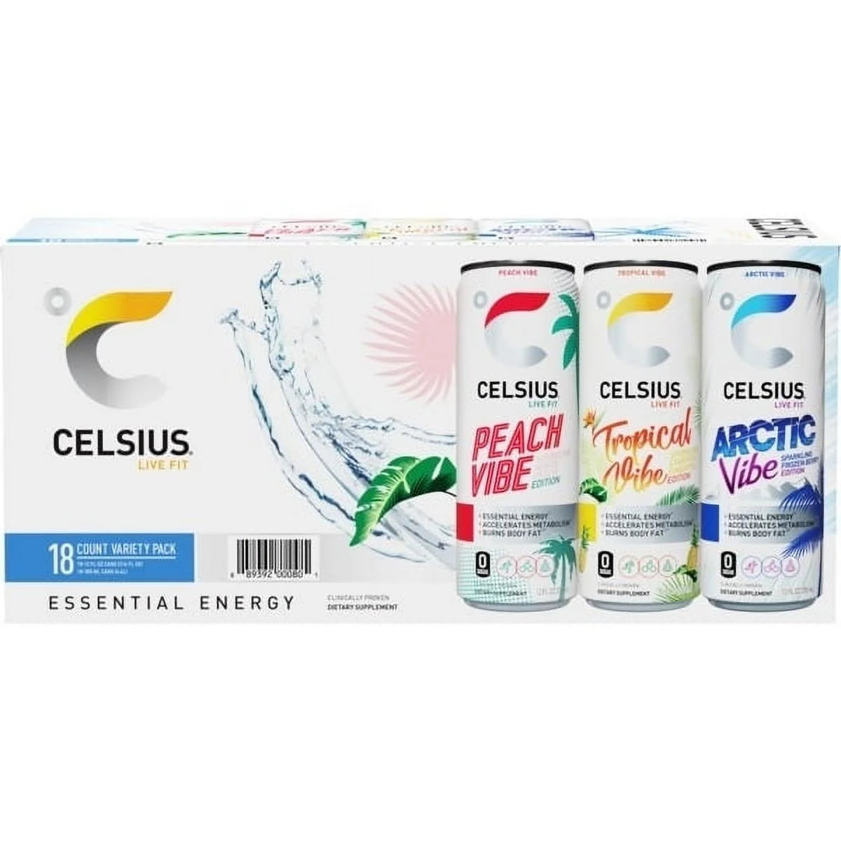 CELSIUS Energy Drink, Variety Pack, 12 fl oz, 18 ct