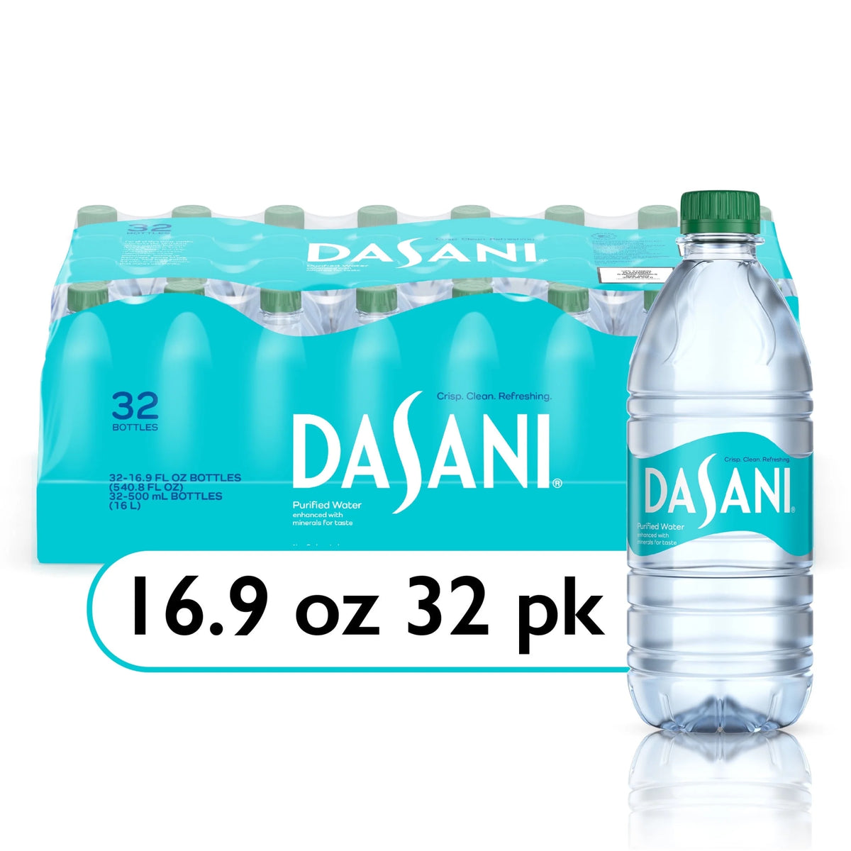 DASANI Purified Water, 16.9 fl oz, 32 ct