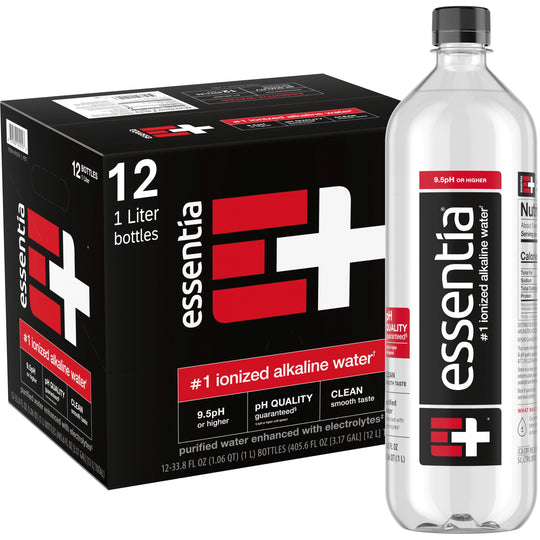 Essentia Ionized Alkaline Water, 1 Liter, 12 ct