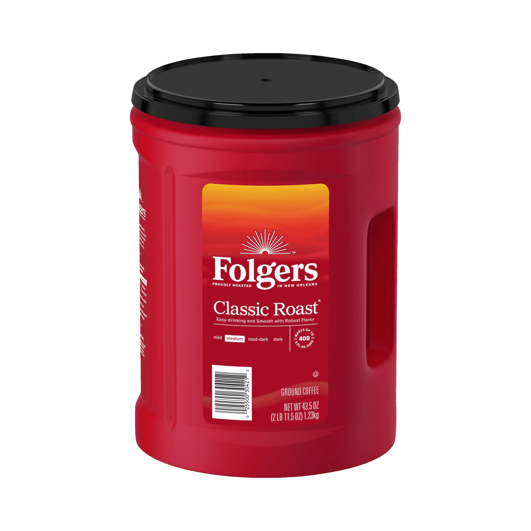 Folgers Classic Roast Ground Coffee, Medium Roast, 43.5 oz