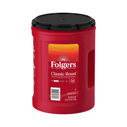 Folgers Classic Roast Ground Coffee, Medium Roast, 43.5 oz