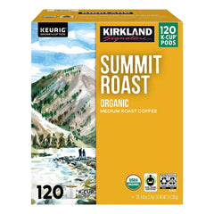 Kirkland Signature Organic Summit Roast Coffee, Medium Roast, Keurig K-Cup Pods, 120 ct