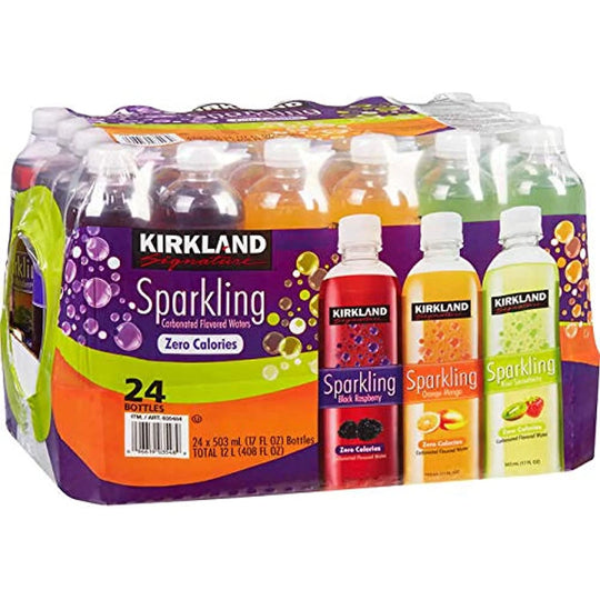 Kirkland Signature Sparkling Water, Variety Pack, 17 fl oz, 24 ct