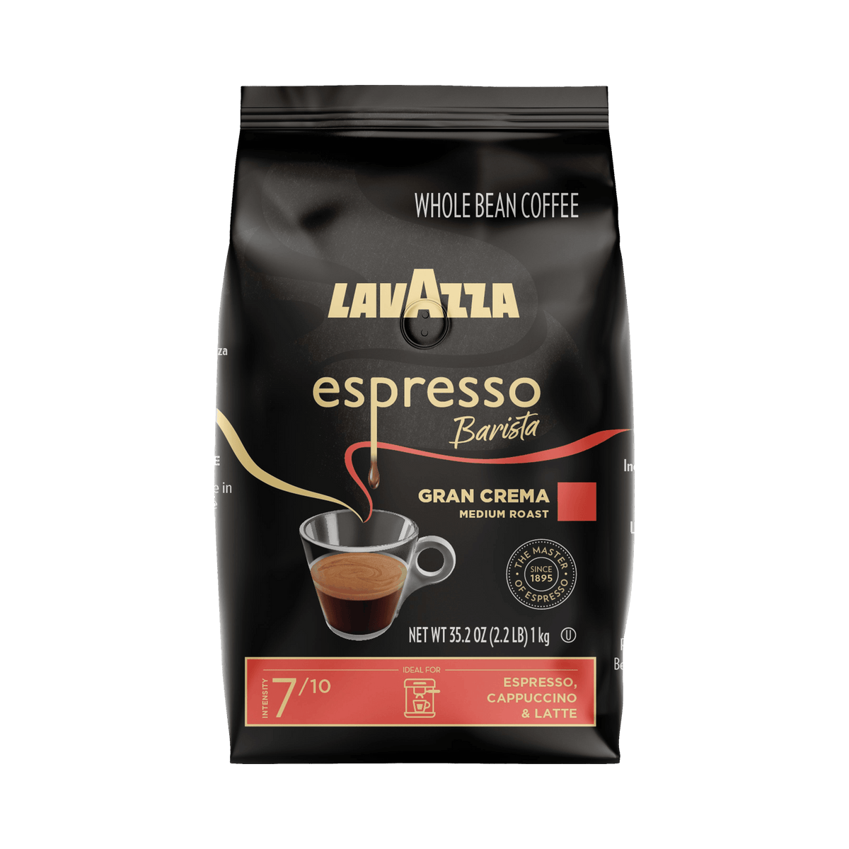 Lavazza Espresso Gran Crema Whole Bean Coffee, Medium Roast, 2.2 lbs