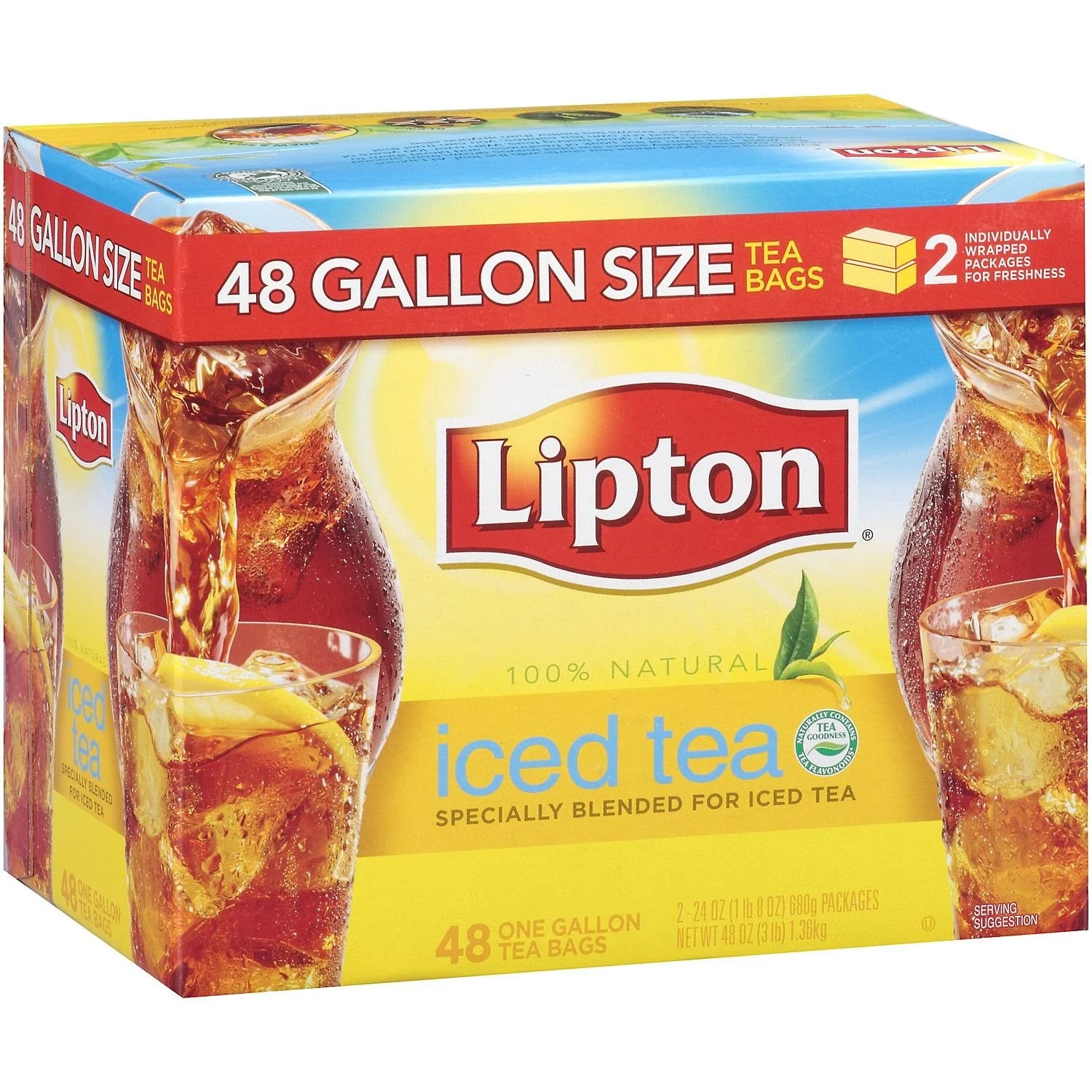 Lipton Iced Tea, Black, 1 Gallon, 48 Bags
