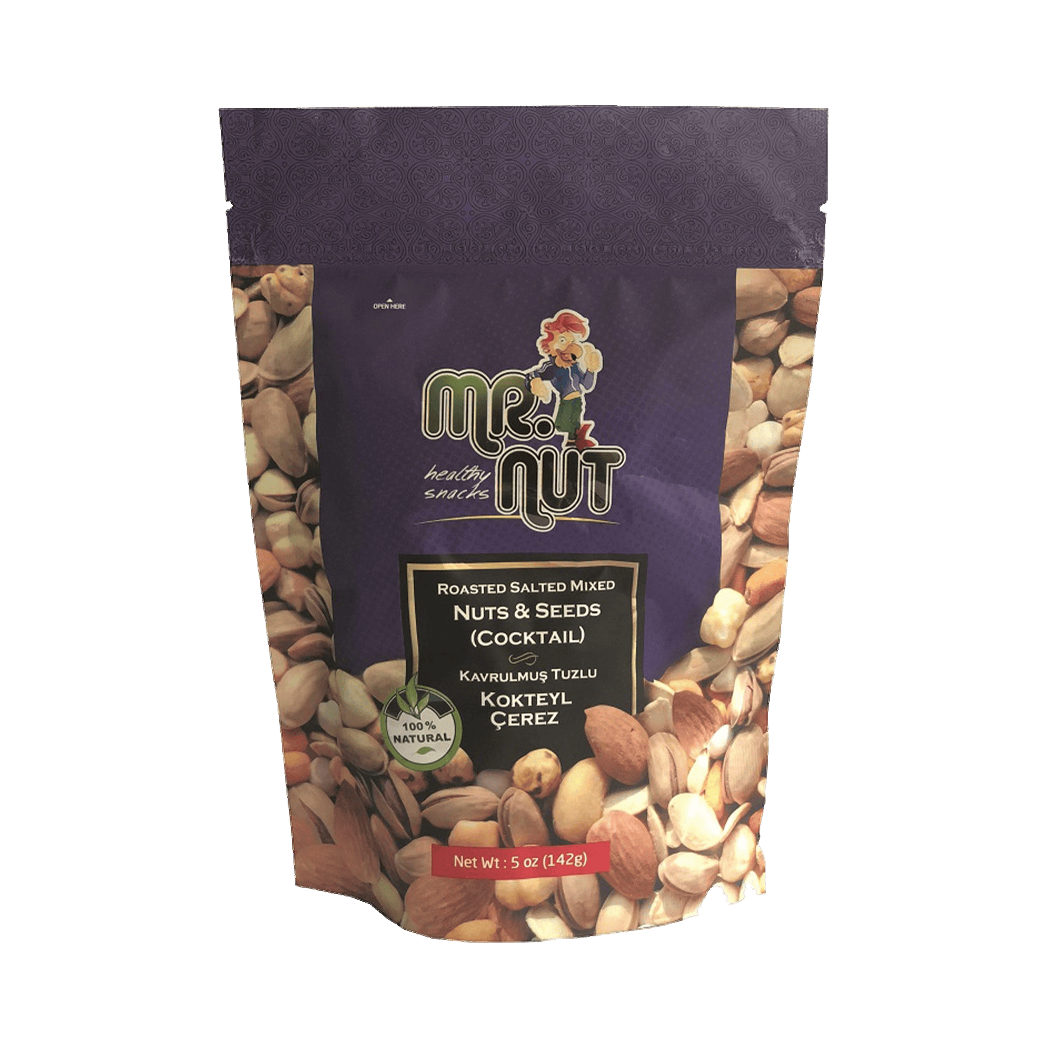 Mr. Nut Roasted Salted Mixed Nuts & Seeds (Cocktail), 5 oz (142 gr)