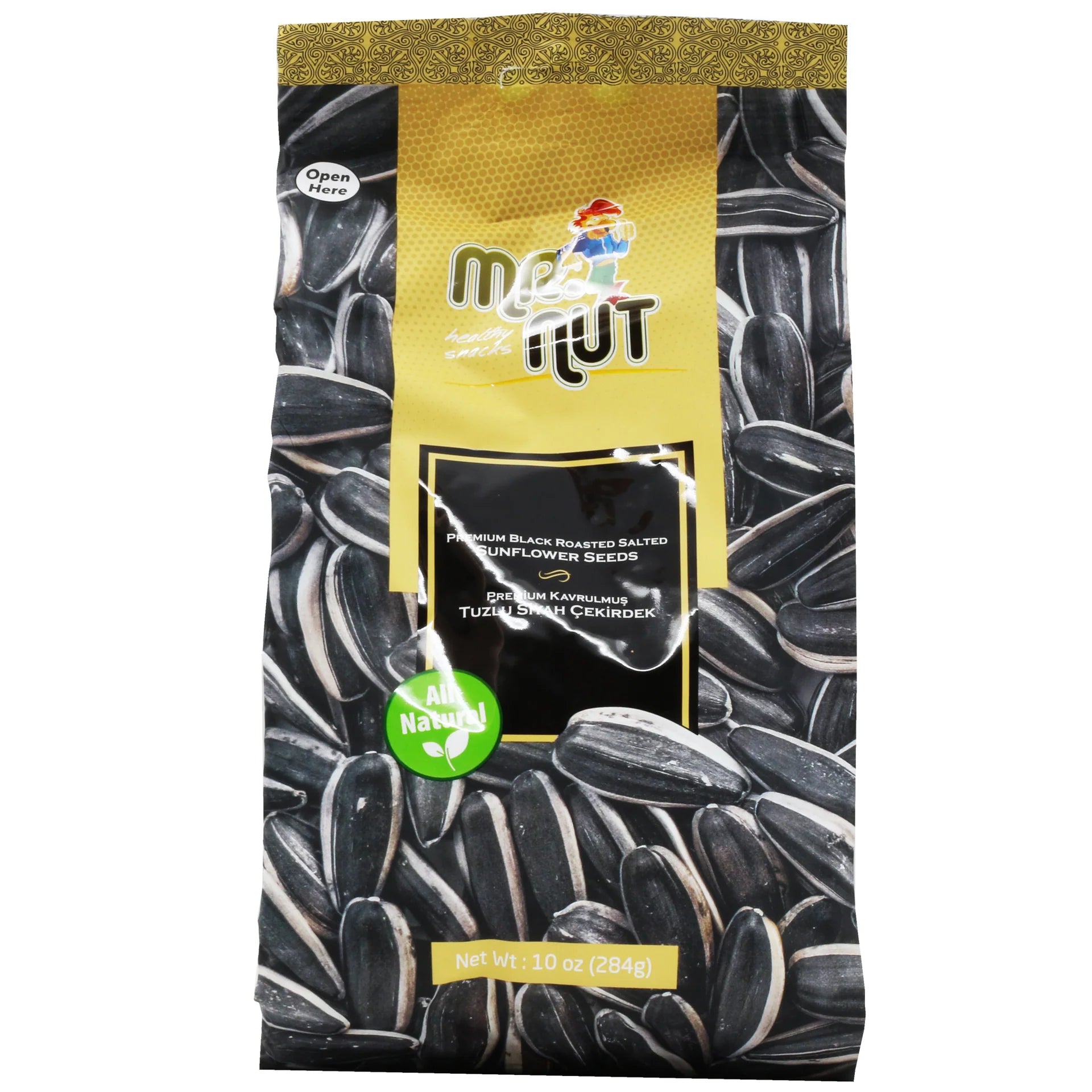 Mr. Nut Premium Black Roasted Salted Sunflower Seeds, 10 oz (284 gr)