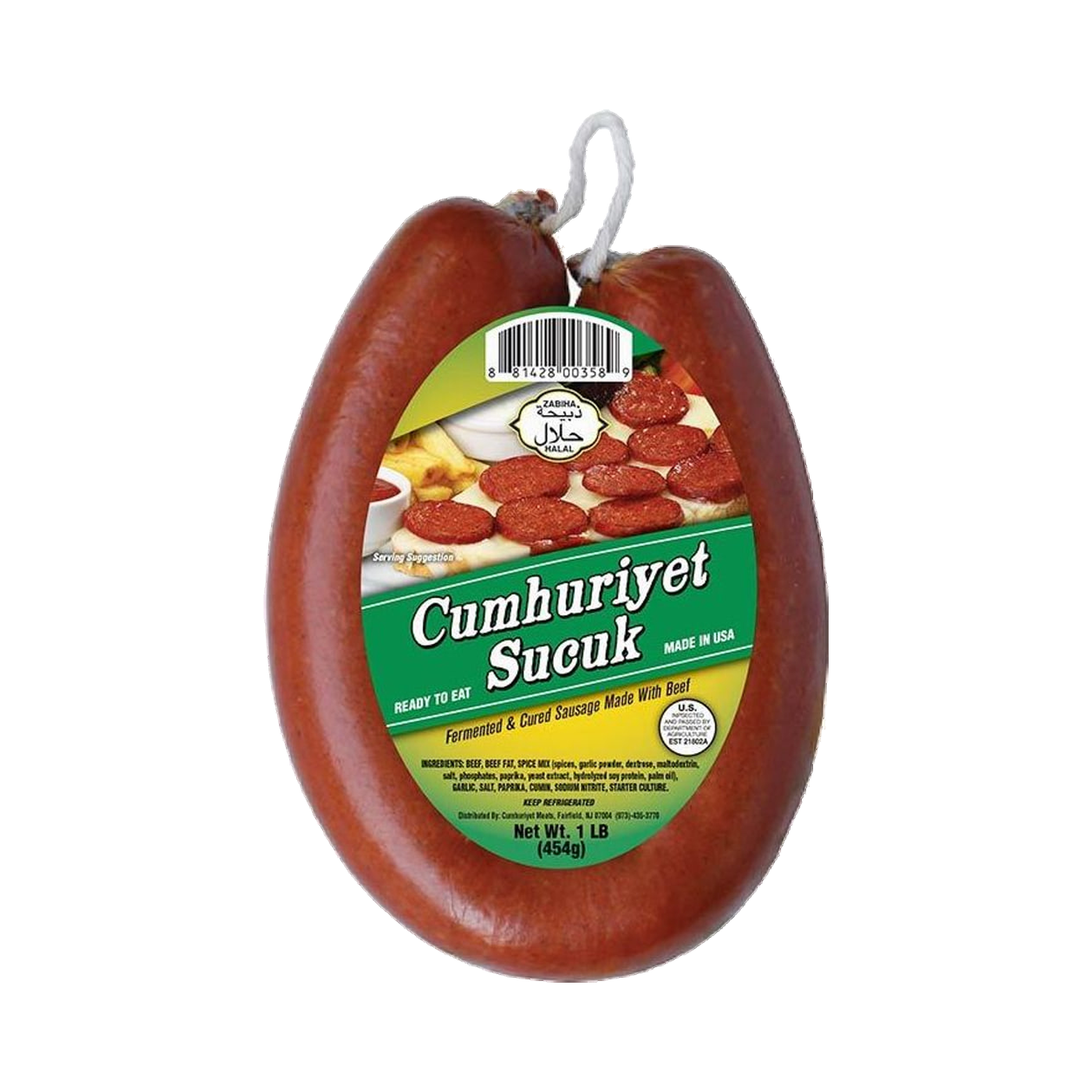 Cumhuriyet Halal Beef Sujuk (Sucuk), 1 lb