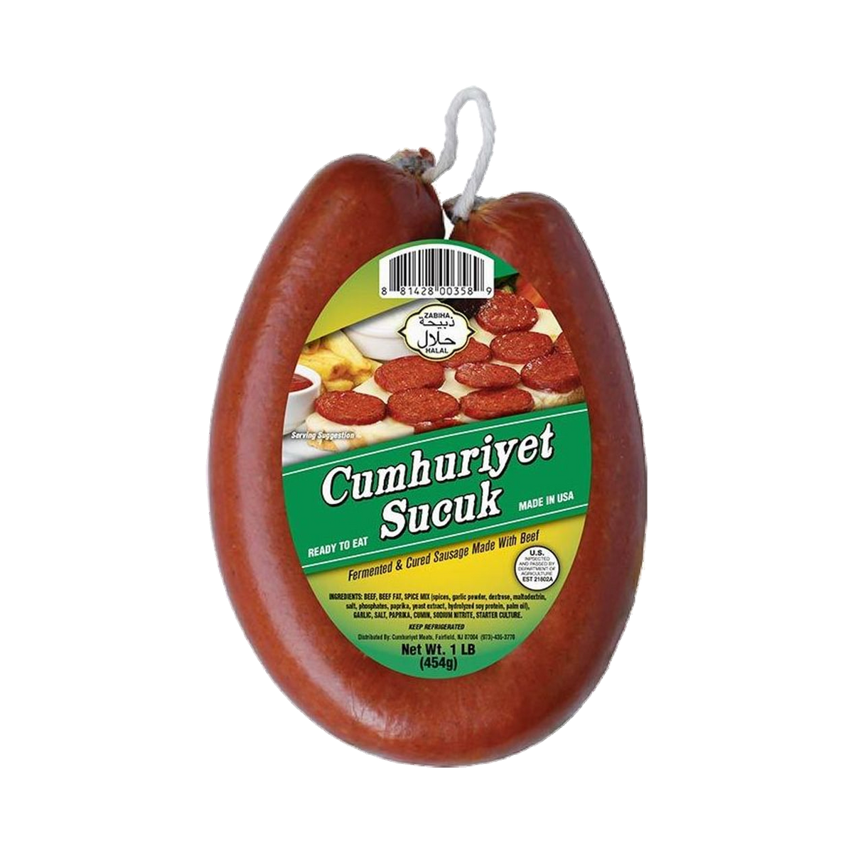 Cumhuriyet Halal Beef Sujuk (Sucuk), 1 lb