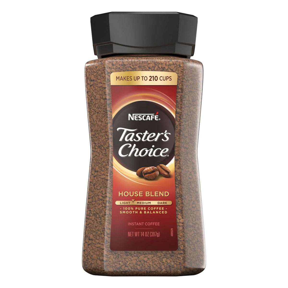 Nescafe Taster's Choice Instant Coffee, House Blend, Light Roast, 14 oz