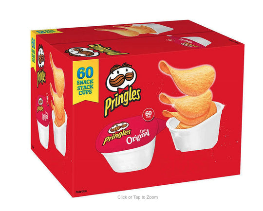 Pringles Potato Crisps Snack Stack Cups, Original, 0.67 oz, 60 ct