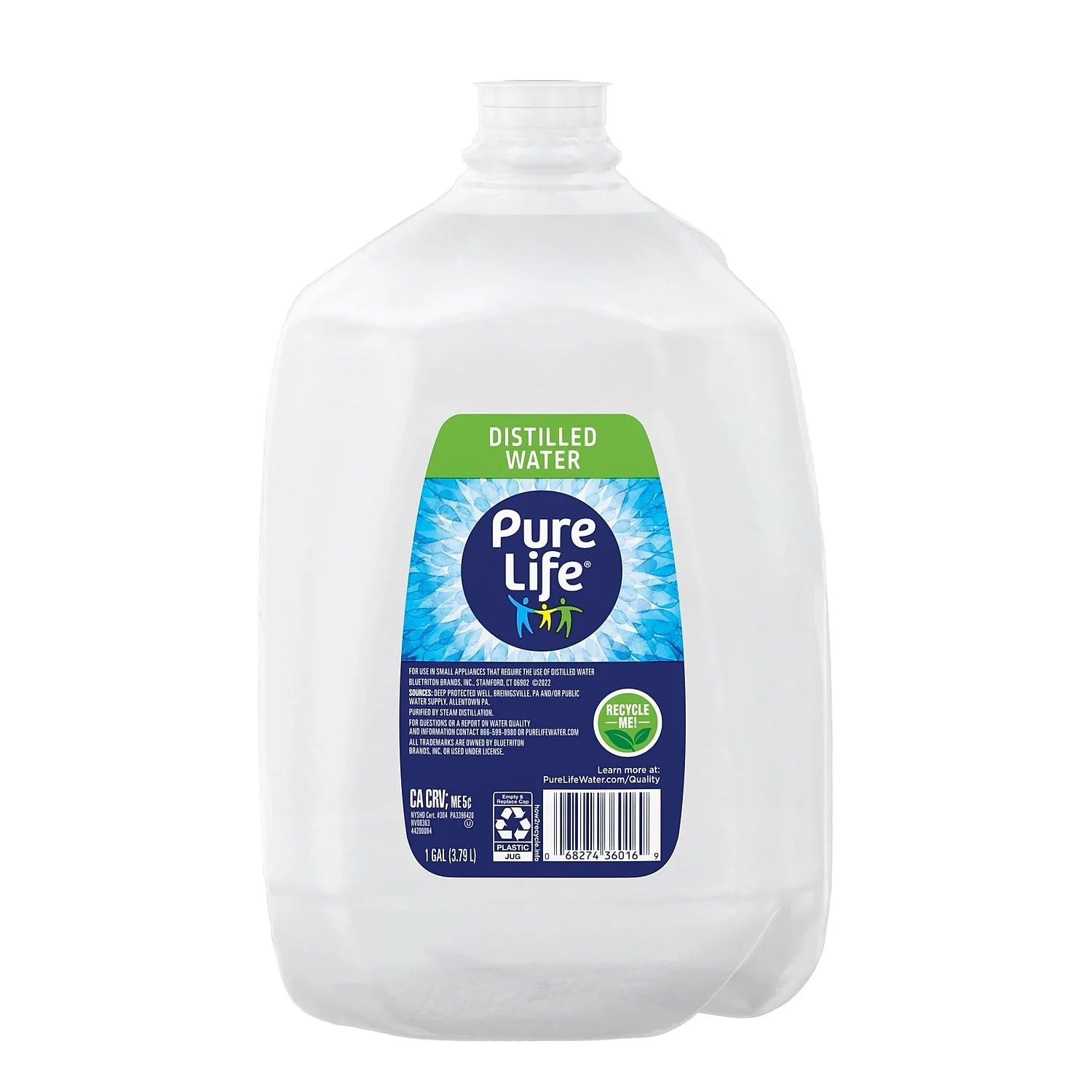 Pure Life Distilled Water, 1 Gallon, 6 ct