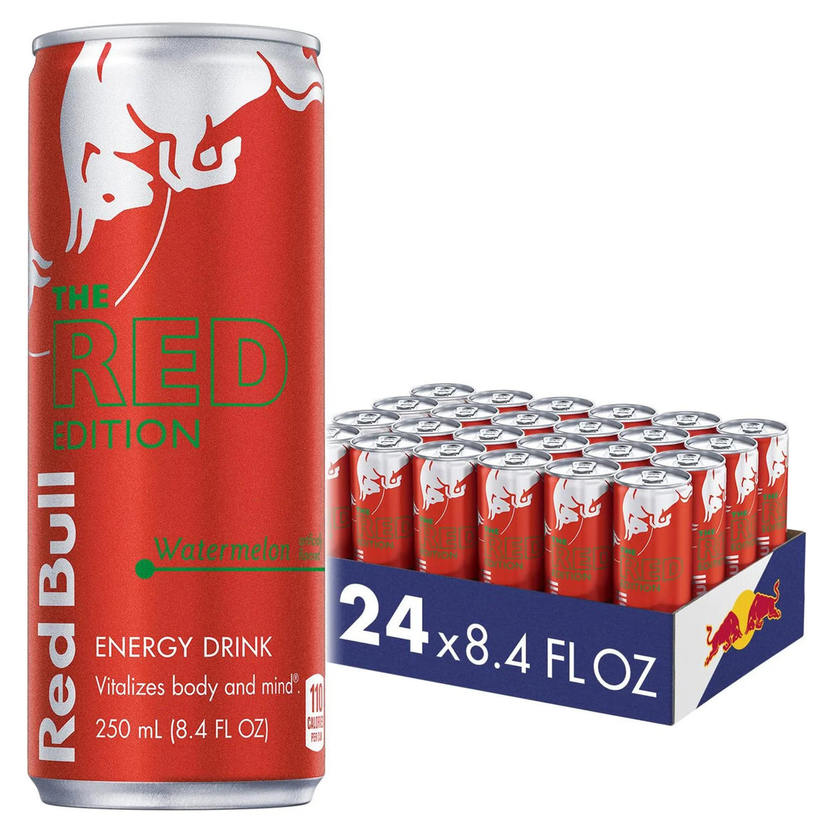 Red Bull Red Edition Energy Drink, Sugar Free, Watermelon, 8.4 fl oz, 24 ct