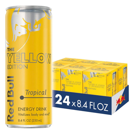 Red Bull Yellow Edition Energy Drink, Tropical, 8.4 fl oz, 24 ct