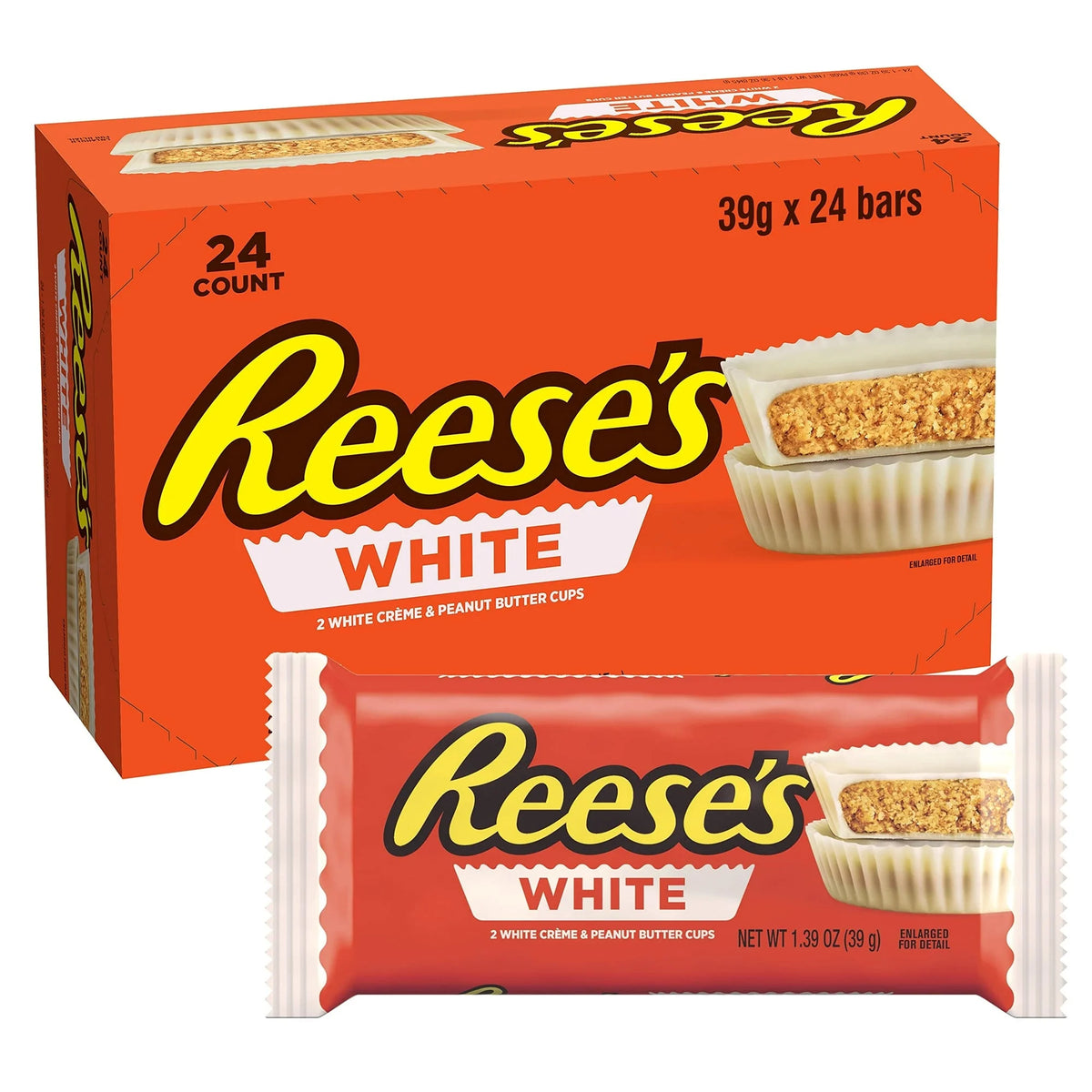 Reese's Peanut Butter Cups, White Chocolate, 1.5 oz, 24 ct