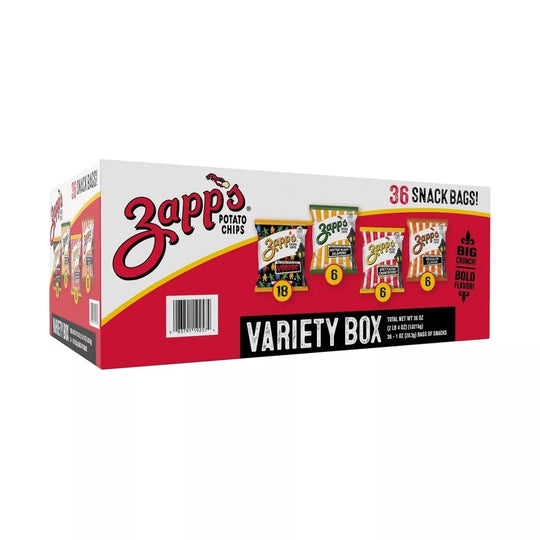 Zapp's Potato Chips, Variety Pack, 1 oz, 36 ct