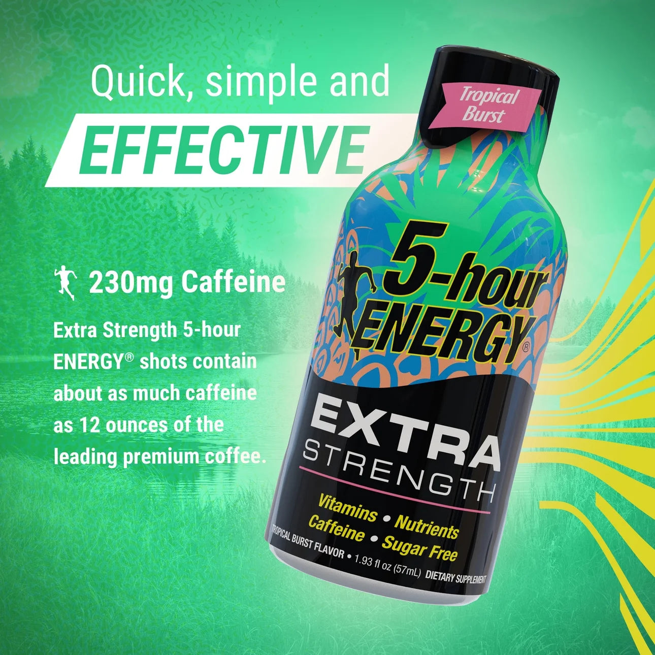 5-hour Energy Shot, Extra Strength, Tropical Burst, 1.93 fl oz, 24 ct