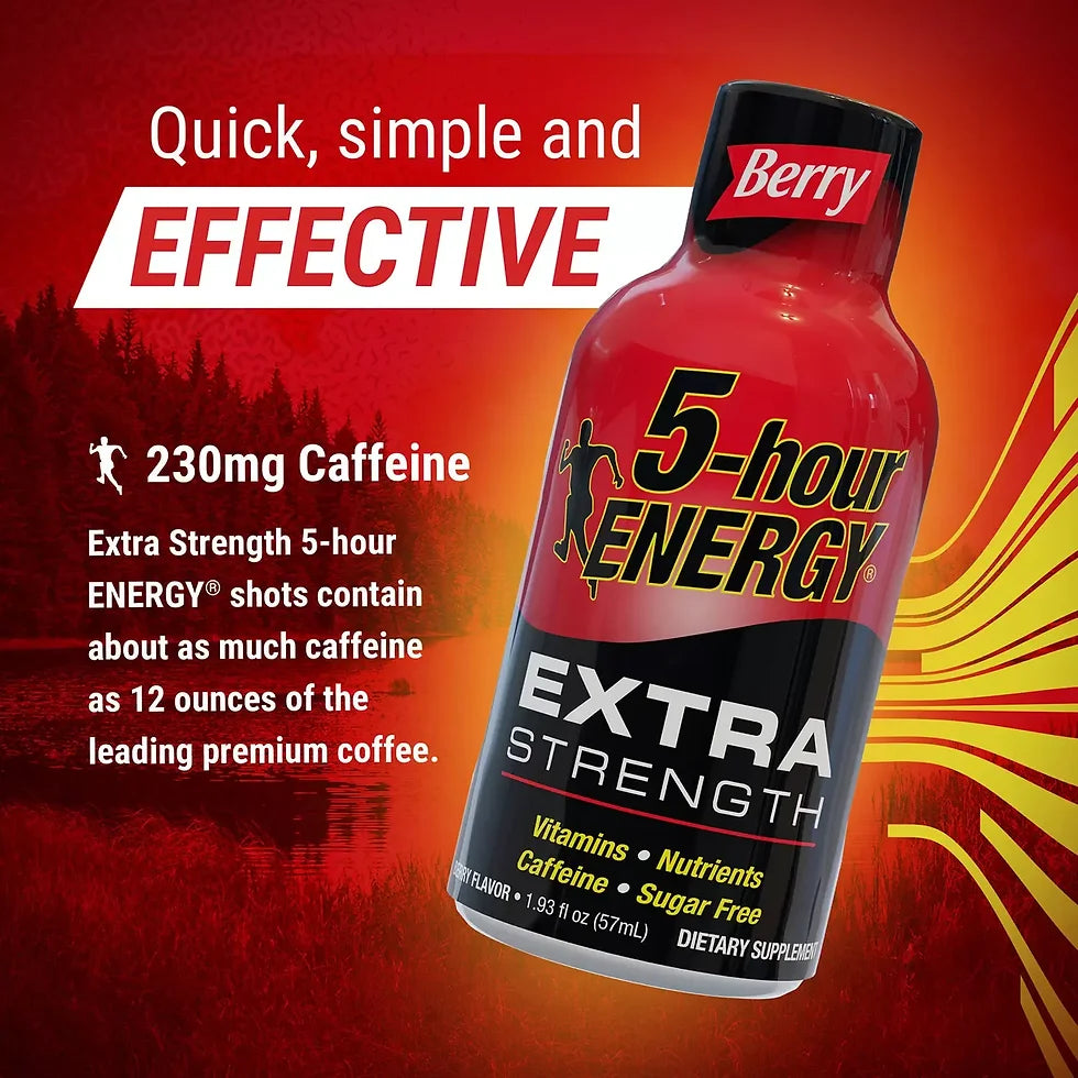 5-hour Energy Shot, Extra Strength, Berry, 1.93 fl oz, 24 ct