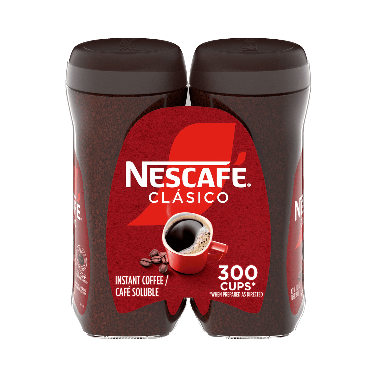 Nescafe Clasico Instant Coffee, Dark Roast, 10.5 oz, 2 ct