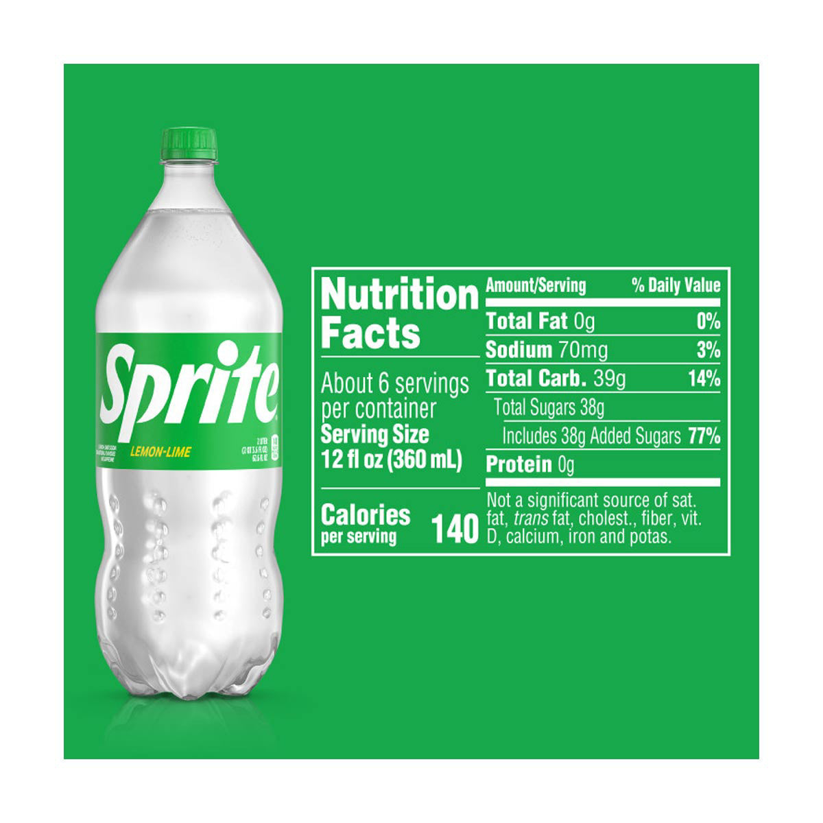 Sprite Lemon-Lime Soda, 2 Liter Bottles, 4 Pack