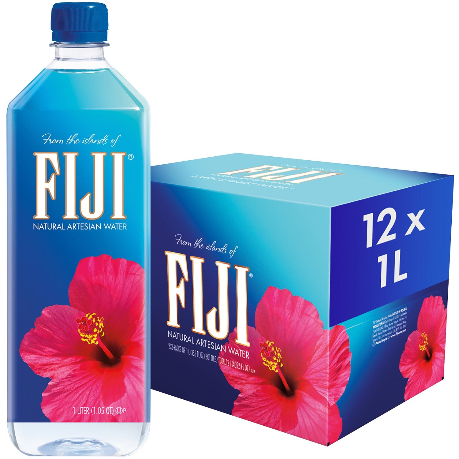 FIJI Natural Artesian Water, 1 Liter, 12 ct