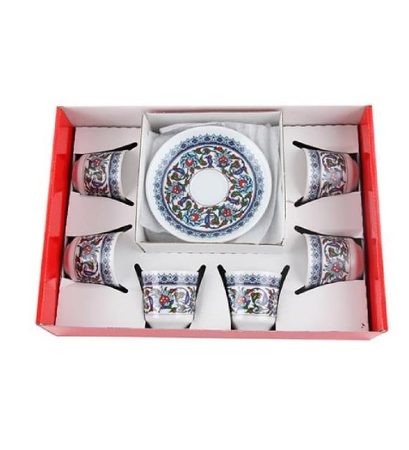 Güral Porselen Topkapı Coffee Pot Set for 6 People