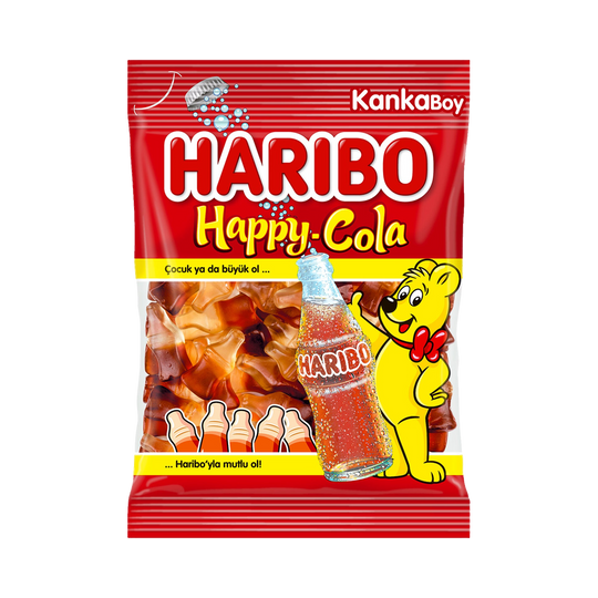 Haribo Happy Cola Gummy Candy, 80g (Halal, Made in Turkey)