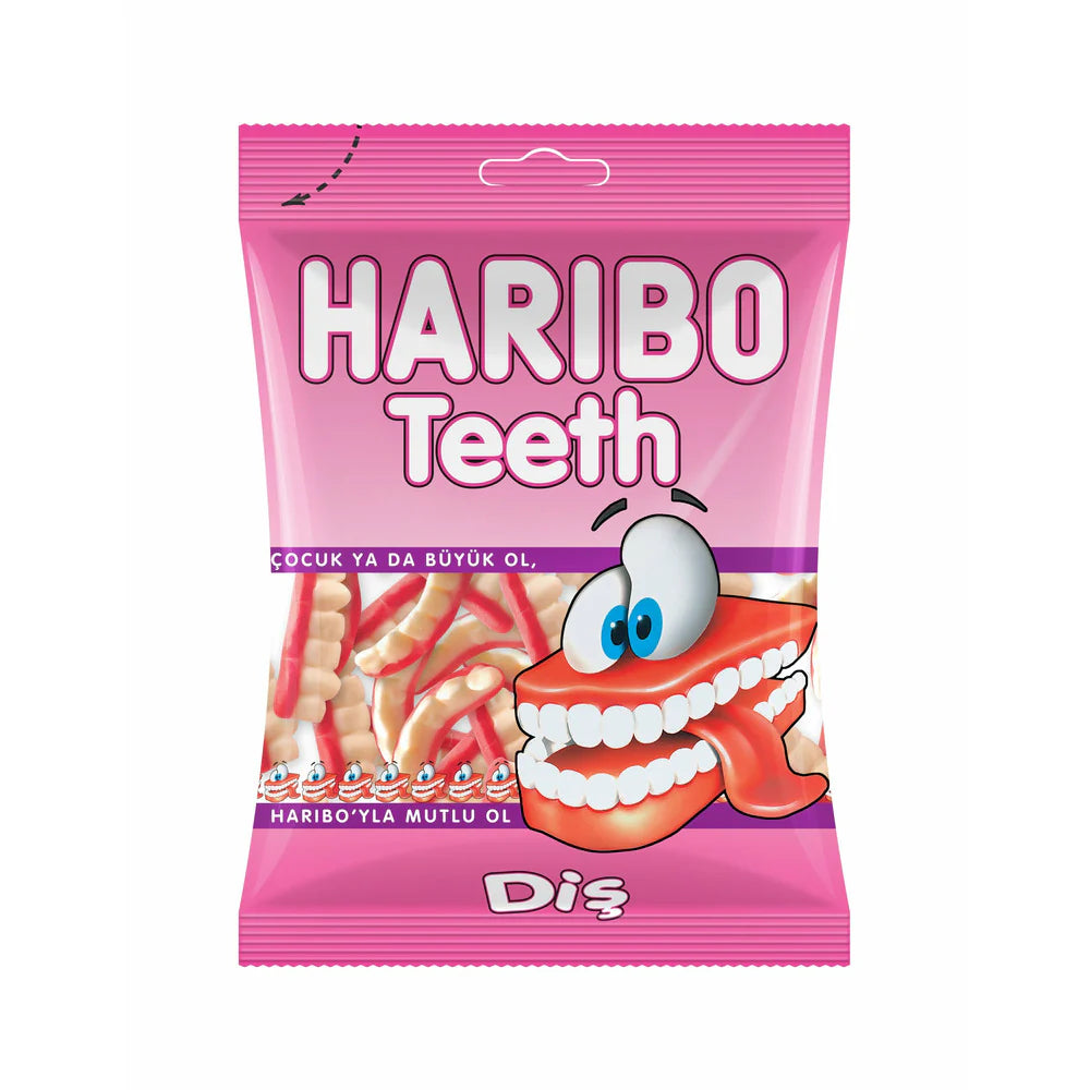 Haribo Teeth Gummy Candy, 80g (Halal, Made in Turkey)