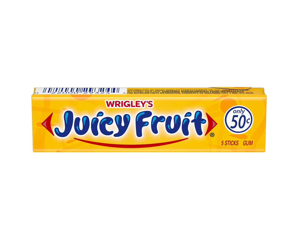 Wrigley's Juicy Fruit Chewing Gum, Original, 5 Sticks, 40 ct