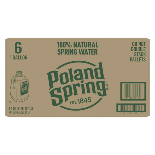 Poland Spring 100% Natural Spring Water, 1 Gallon, 6 ct